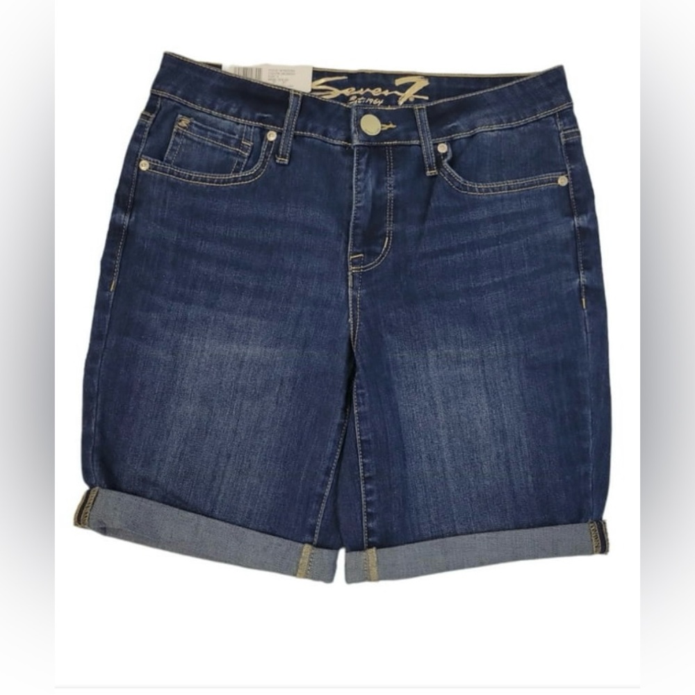 NWOT Seven7 Blue Jean Shorts with Cuffed Hem
